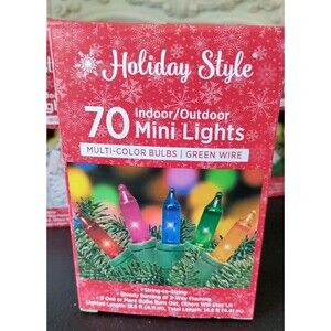 Holiday Style 70 Indoor/ Outdoor Mini Lights. Multi Color Bulbs